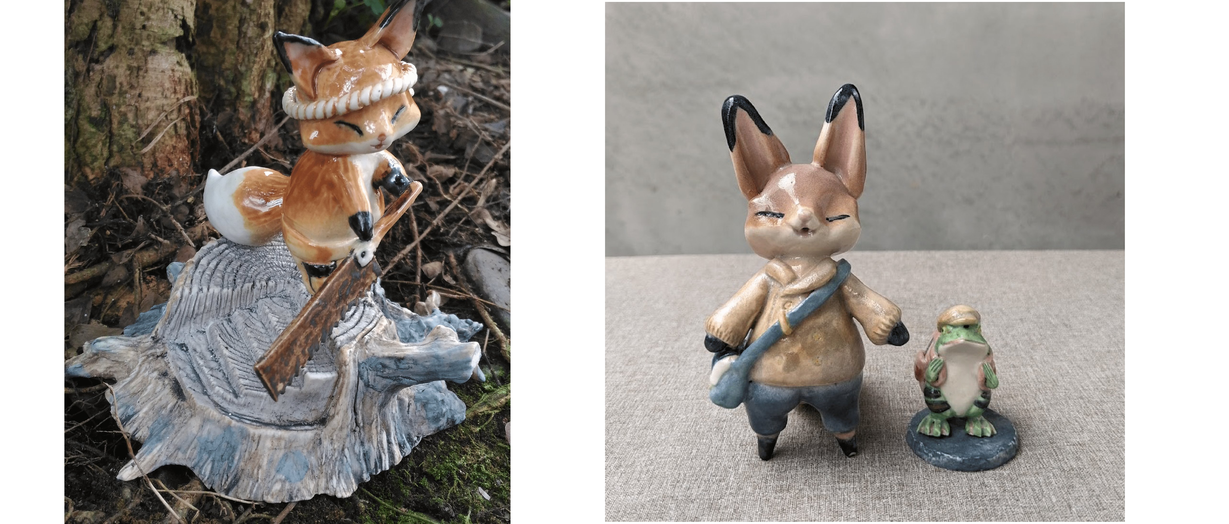 狐陶木手捏陶 —— 森林中蓬鬆鬆的小動物